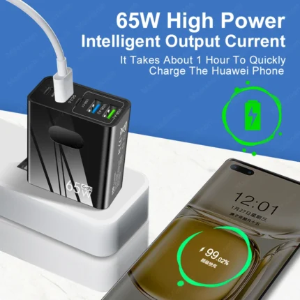 65W GaN 5-port USB C wall charger