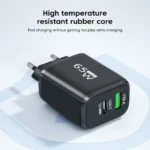 65W GaN fast charger with dual USB-C & USB-A ports