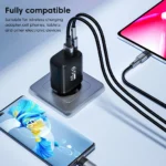 65W GaN fast charger with dual USB-C & USB-A ports