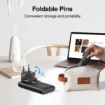 65W GaN USB-C dual port fast charger with foldable plug