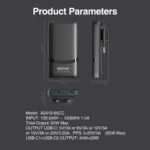 65W GaN Dual USB-C fast charger with foldable plug