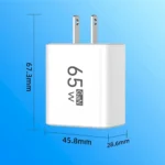 65W GaN fast charger with USB-C, USB-A ports, digital display
