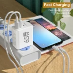 65W GaN multi-port USB-C fast wall charger