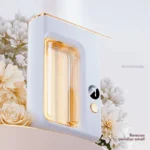 7-speed smart aroma diffuser with digital display and gold accents
