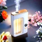 7-speed smart aroma diffuser with digital display and gold accents