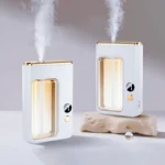 7-speed smart aroma diffuser with digital display and gold accents