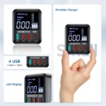 72W GaN USB-C multi-port fast wall charger with LED display
