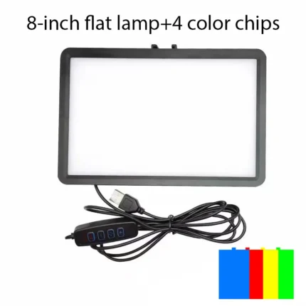 8-inch flat LED light panel with color filters