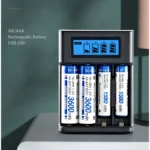 4-slot universal AA AAA Ni-MH battery charger with LCD