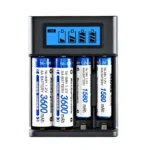 4-slot universal AA AAA Ni-MH battery charger with LCD