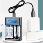 4-slot universal AA AAA Ni-MH battery charger with LCD
