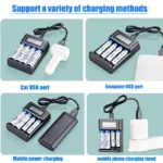 4-slot universal AA AAA Ni-MH battery charger with LCD