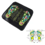 Acupressure reflexology foot mat with colorful massage points for circulation
