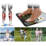 Acupressure reflexology foot mat with colorful massage points for circulation
