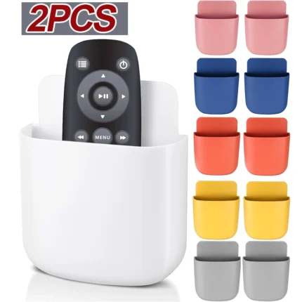 Adhesive wall mount holder for remote controls and smartphones