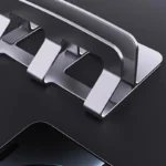 Adjustable dual vertical laptop stand with non-slip silicone pads