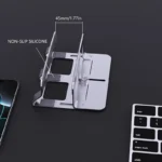 Adjustable dual vertical laptop stand with non-slip silicone pads