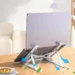Adjustable foldable laptop stand for ergonomic comfort and cooling