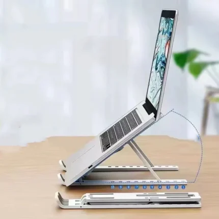 Adjustable foldable laptop stand for ergonomic comfort and cooling