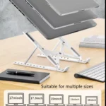 Adjustable foldable laptop stand for ergonomic comfort and cooling