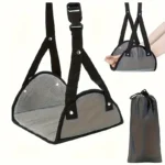 Adjustable padded portable foot hammock for desk and airplane travel