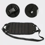 Adjustable padded portable foot hammock for desk and airplane travel