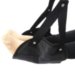 Adjustable padded portable foot hammock for desk and airplane travel