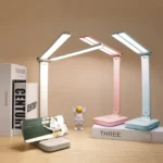 Adjustable LED desk lamp with stepless dimming and 3 color temperatures
