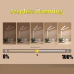 Adjustable LED desk lamp with stepless dimming and 3 color temperatures