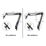 adjustable overhead phone mount with ring light for desk