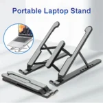 Adjustable portable laptop stand with cooling