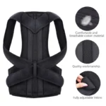 Adjustable posture corrector back brace with breathable mesh and alloy support