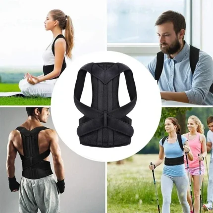 Adjustable posture corrector back brace with spinal support
