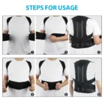 Adjustable posture corrector back brace with breathable mesh and alloy support