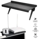 Adjustable screen top shelf for TV and monitor, carbon fiber texture
