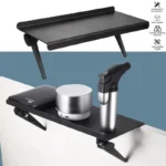 Adjustable screen top shelf for TV and monitor, carbon fiber texture