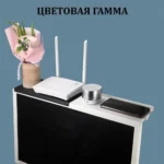 Adjustable screen top shelf for TV and monitor, carbon fiber texture