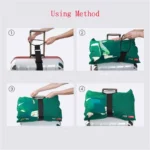 Black adjustable luggage strap for securing bags on suitcase handles