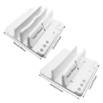 Adjustable vertical laptop and tablet stand with multiple slots