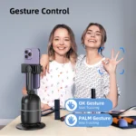 AI tracking phone holder with selfie stick tripod and RGB light