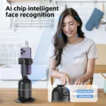 AI tracking phone holder with selfie stick tripod and RGB light