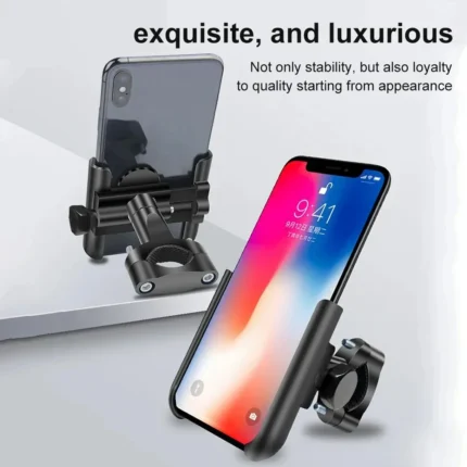 Alloy motorcycle phone mount 360 degree rotation handlebar