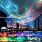 Dynamic aurora galaxy star projector illuminating a room with vibrant colors