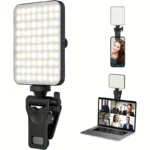 Bi-Color Dimmable LED Video Light with Clip for Laptop and Phone
