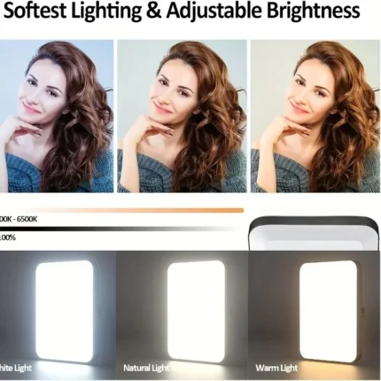 Bi-Color Dimmable LED Video Light with Clip for Laptop and Phone