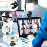 Bi-Color Dimmable LED Video Light with Clip for Laptop and Phone