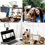 Bi-Color Dimmable LED Video Light with Clip for Laptop and Phone