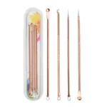 Multi-tip blemish extractor tool kit for blackhead and acne.