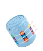 Can-shaped fidget bead puzzle toy with colorful beads