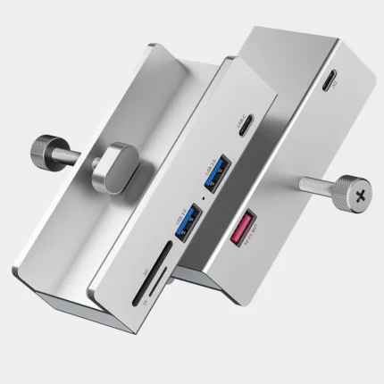 Multi-port USB-C docking station with desk clamp